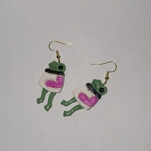 Frog Wearing A Sweater Earrings
